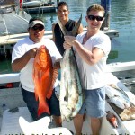 Nate Profita on Guanatuna II (formally Bella Del Mar) 8 hrs Marietta Islands Capt Juan, Oliver first mate Red Snapper, Rooster Fish and Nate Profita on Guanatuna II with Capt Juan and Oliver first mate (midddle back row)