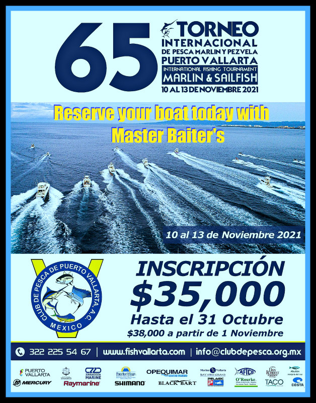 65th Club De Pesca Flyer for Video Reports - Master Baiter's Sport Fishing  & Tackle Puerto Vallarta